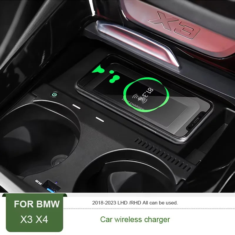 Wireless Charger Phone Holder for BMW X3 X4 2019-22 Car Interior Accessory LINGLUYANG