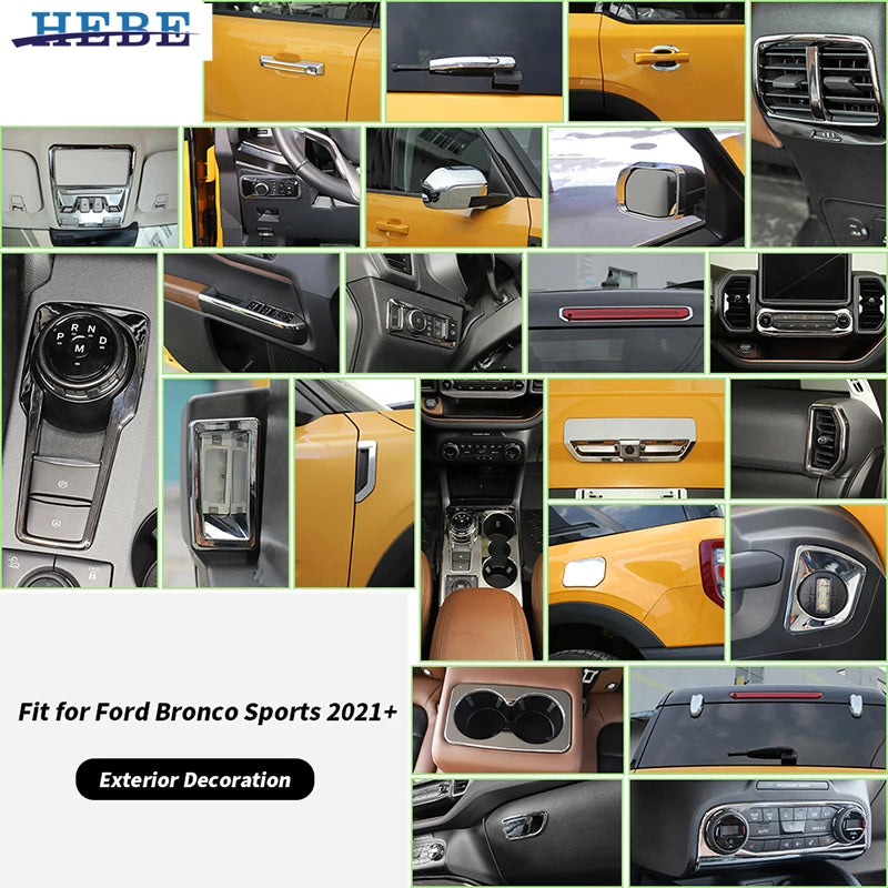Interior Chrome Trim Kit For Ford Bronco Sport 2021 Car Interior Accessory HEBE
