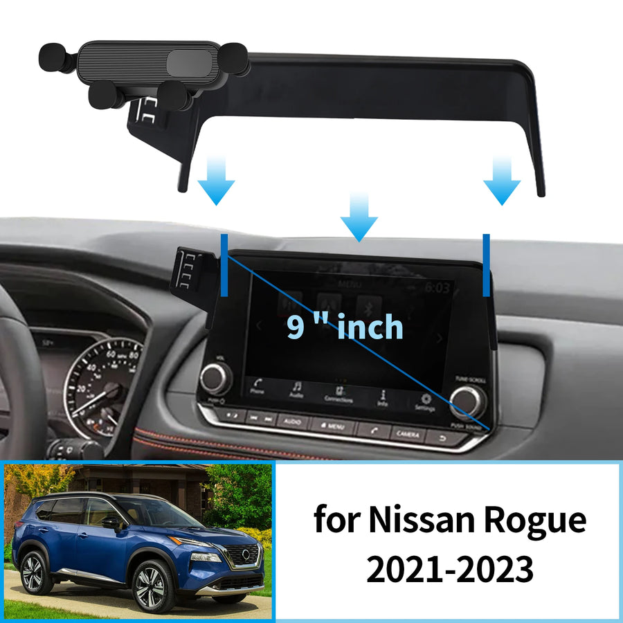 Smart Wireless Charging Navigation Mount for Nissan Rogue 2021-2024 Car Phone Holder OEM