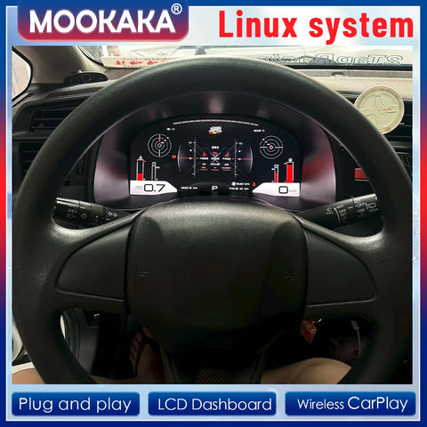 12.3-Inch Digital LCD Instrument Cluster for Honda Fit Android Head Unit Aotsr