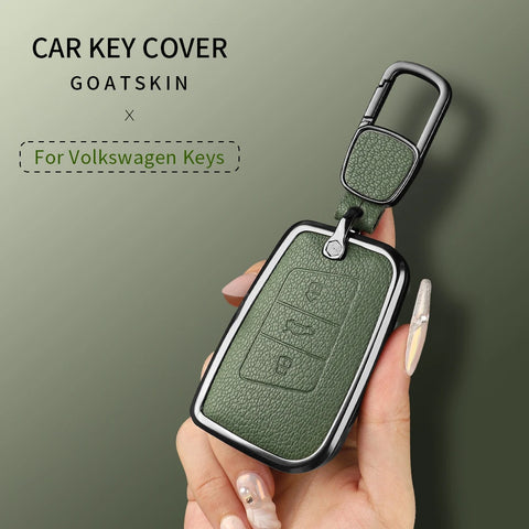 Metal and Leather Car Key Case Cover for VW Volkswagen Passat B8 CC Arteon Magotan GTE Skoda Fabia Superb A7 Kodiaq Car Inter