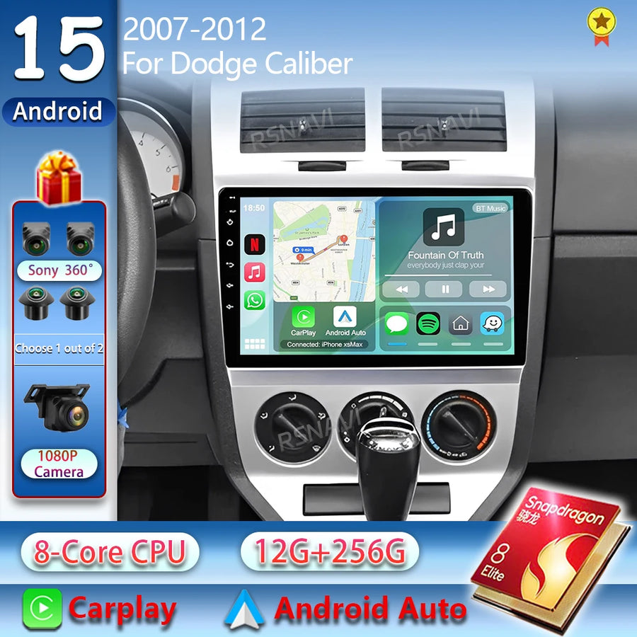 Android 15 Multimedia Stereo with GPS for Dodge Caliber 2007–2012 Android Head Unit RSNAVI