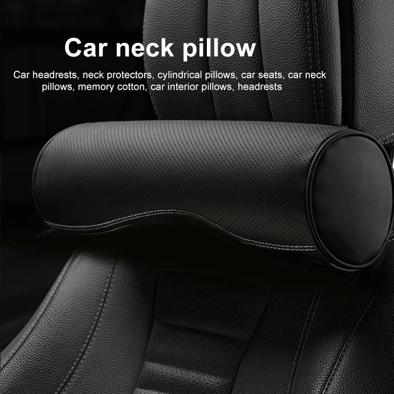 Leather Neck Pillow Lumbar Support for Universal Car Car Interior Accessory LINGLUYANG
