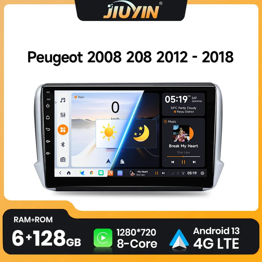 Android 13 Multimedia Head Unit for Peugeot 2008 208 Android Head Unit JIUYIN