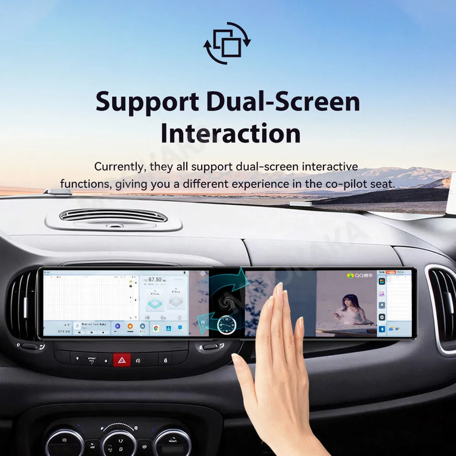 24.6-Inch Dual Screen Android Head Unit for Fiat 500L 2012–2017 Android Head Unit Aotsr 8GB 128GB Eight Core