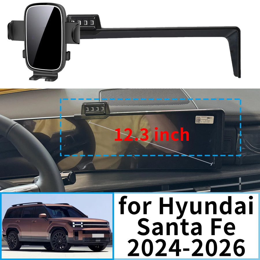 Screen Clip-On Wireless Charger for Hyundai Santa Fe 2024-2026 Car Phone Holder OEM