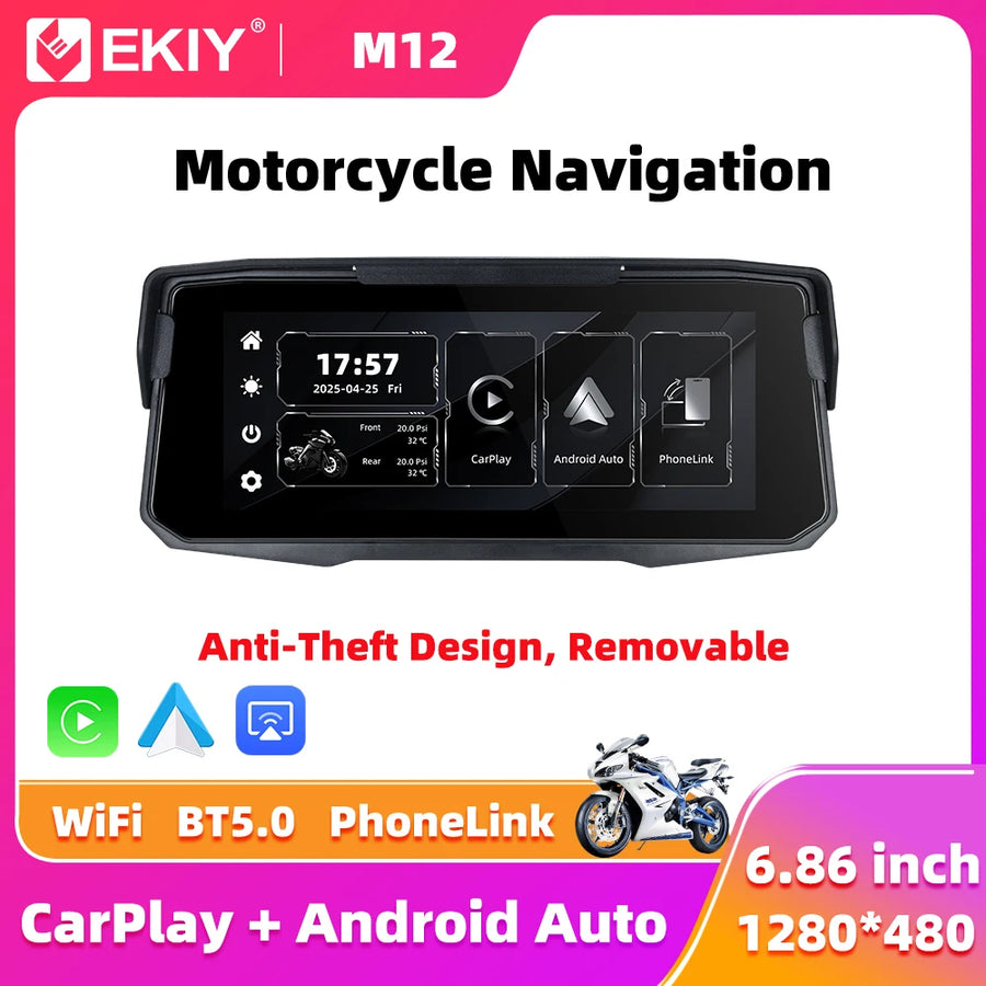 6.86 inch Wireless CarPlay GPS for Universal Moto Android Head Unit EKIY