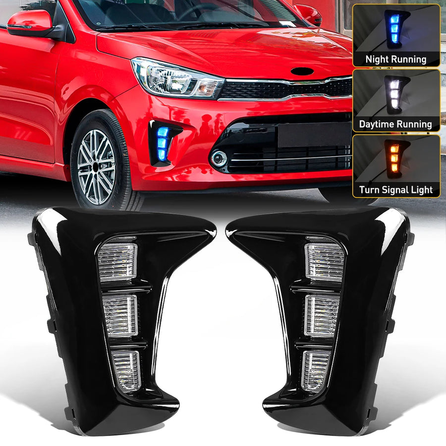 Dynamic LED DRL Fog Lamps for Kia Pegas 2018-2019 Car Interior Accessory MAGIC COLORM