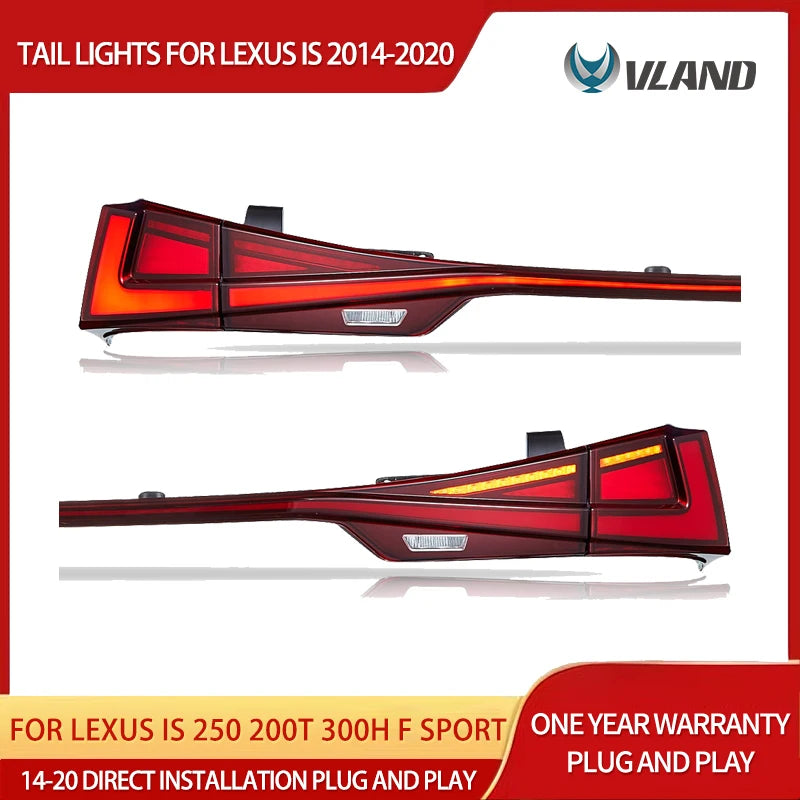 LED Tail Lights w Sequential Signal for Lexus IS 2014 Car Interior Accessory Vland