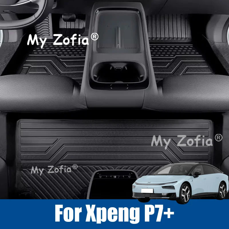 For Xpeng P7+ 2026 2027 Car TPE Floor Mats Waterproof Anti-Slip Liner Mat Foot Pads Car Interior Accessory My Zofia