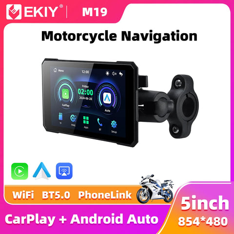 5.0 inch Portable GPS Moto Navigation Wireless CarPlay Android Head Unit EKIY