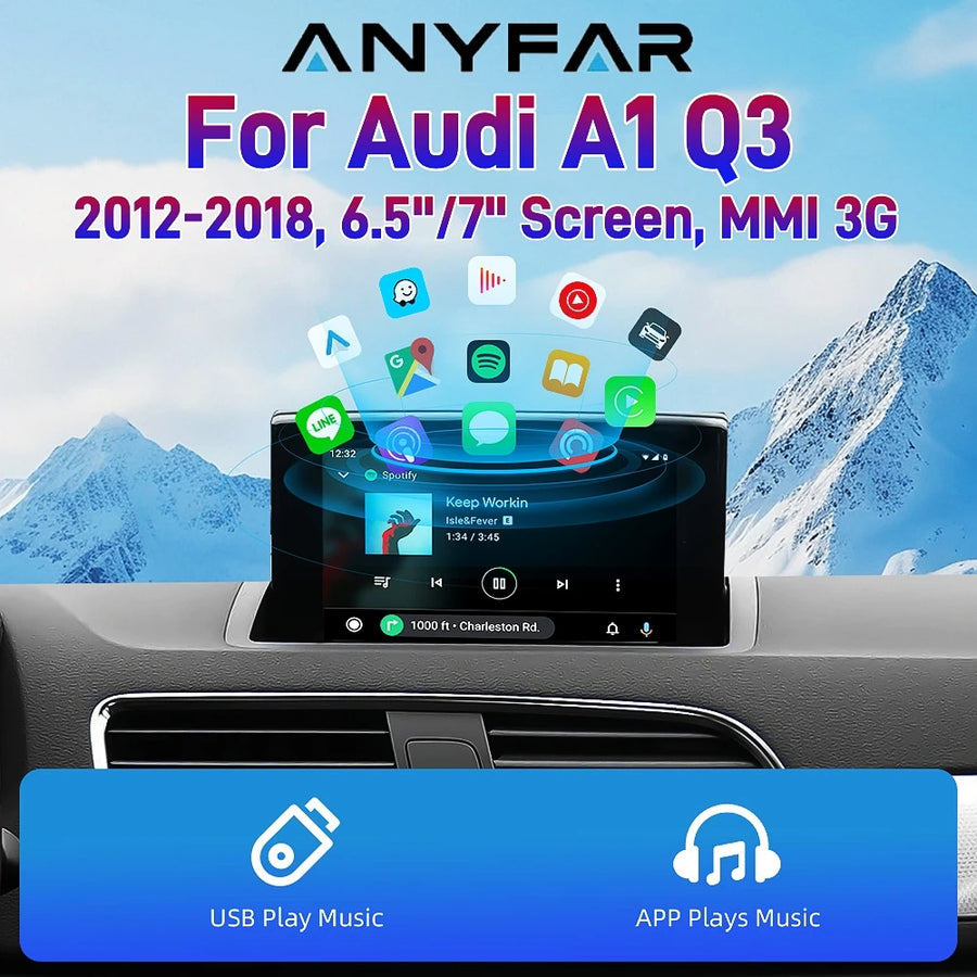 Wireless CarPlay Android Auto Retrofit Module for Audi A1 Q3 CarPlay Retrofit Module ANYFAR