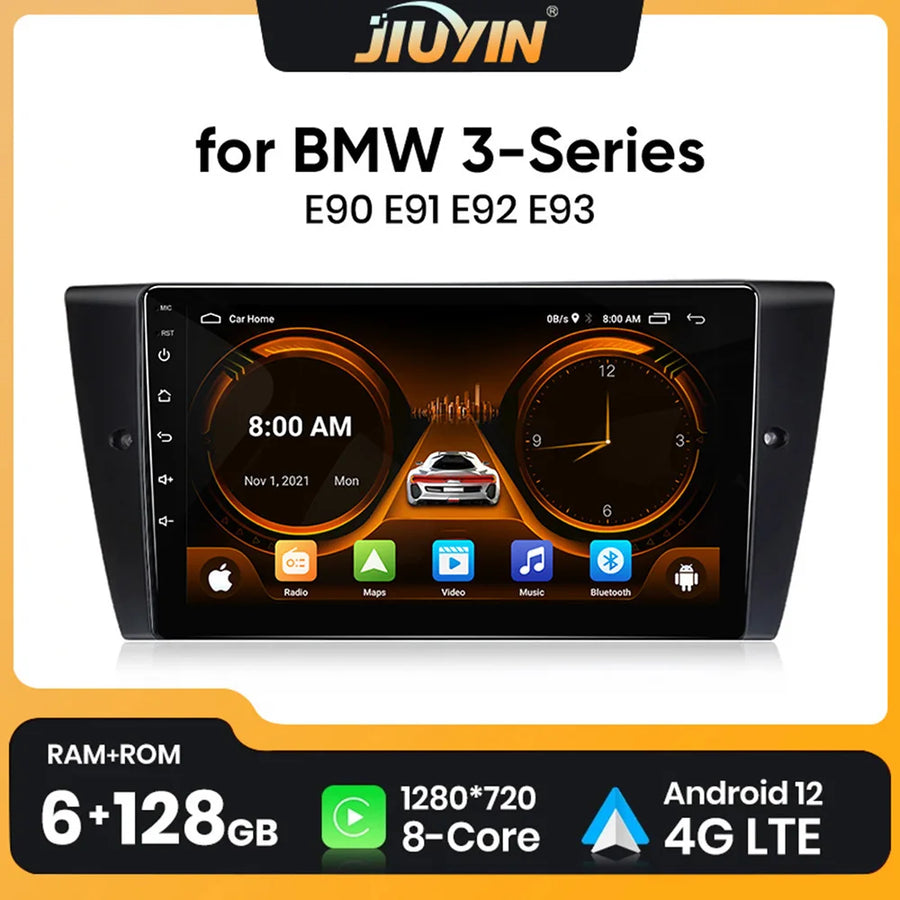 9-Inch Android Head Unit with Wireless CarPlay for BMW 3 Series Android Head Unit JIUYIN