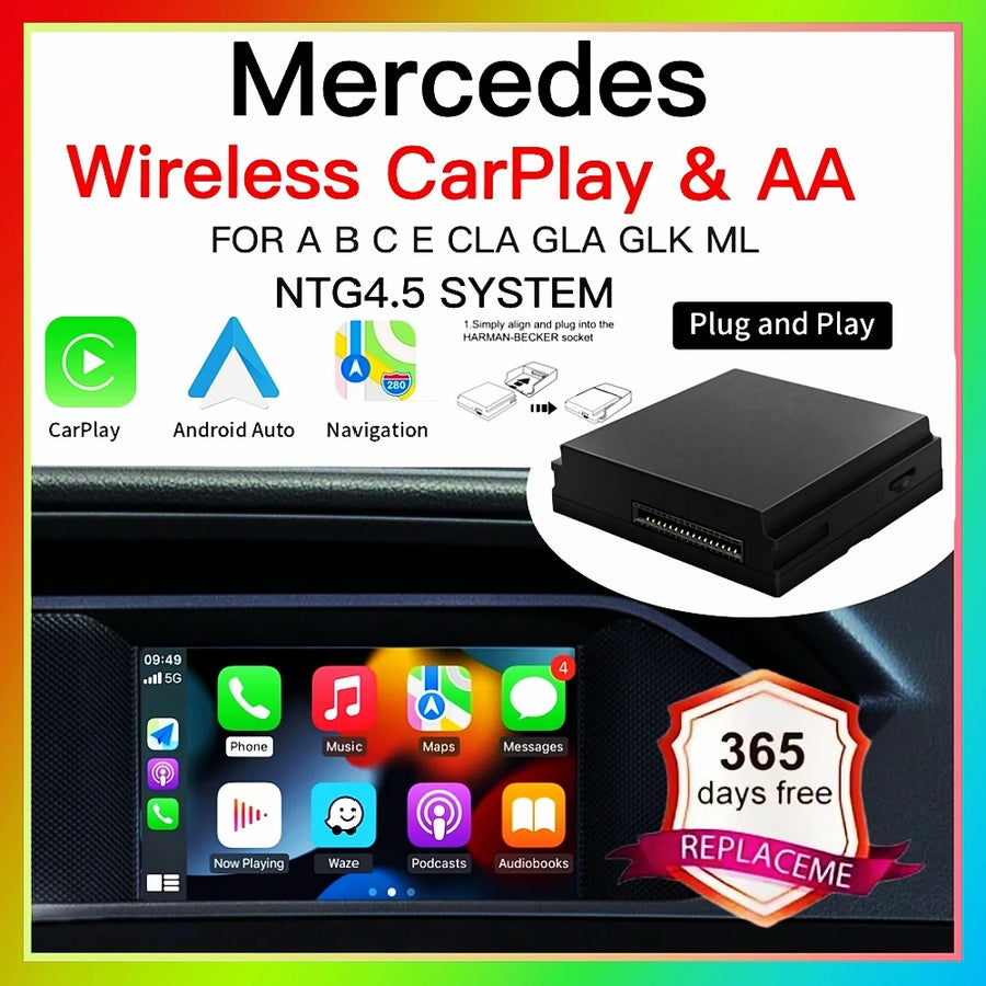 Wireless CarPlay Android Auto Module for Mercedes Benz NTG 4.5 CarPlay Retrofit Module LEXXSON