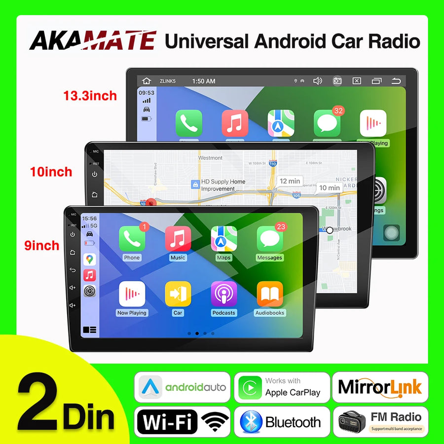 Android 13 Head Unit Universal CarPlay Auto 13.3 Inch Android Head Unit AKAMATE