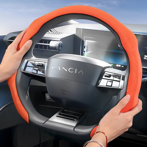 Suede Snap-On Wheel Cover for Lancia Ypsilon Delta Car Interior Accessory Hocasen