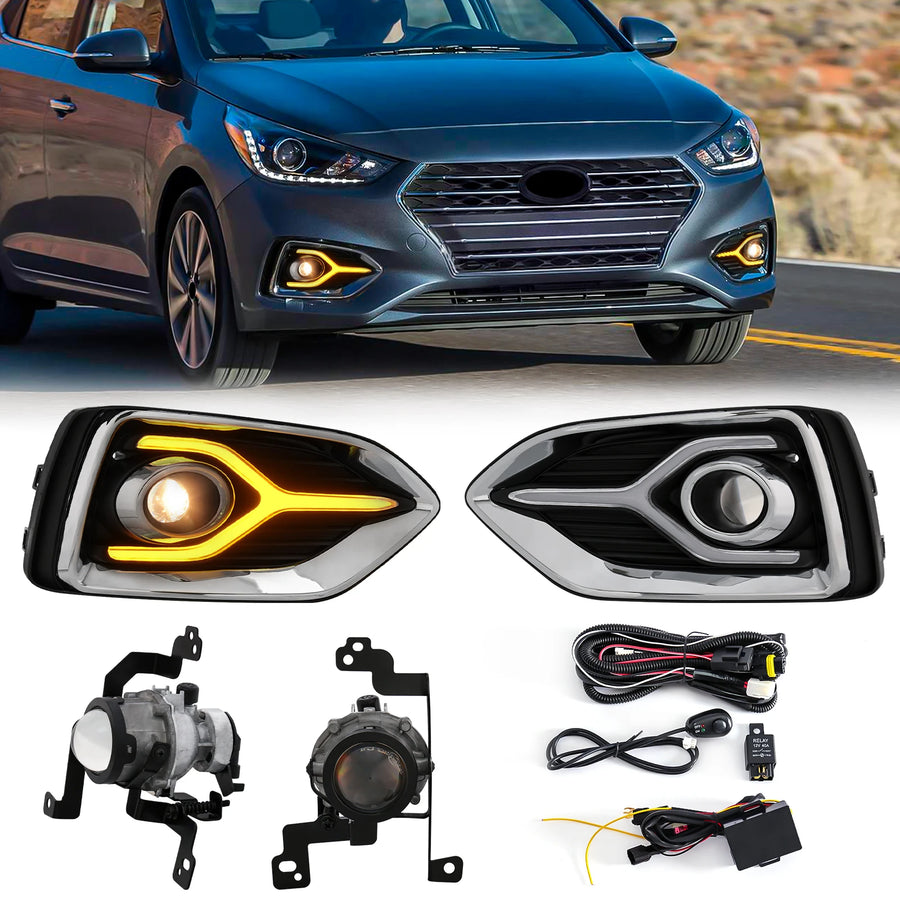 DRL Fog Turn Signal Lights for Hyundai Accent 2018 LED Ambient Light MAGIC COLORM
