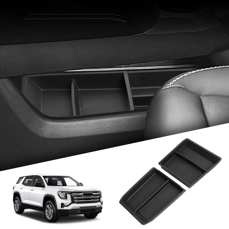 GMC Terrain 2025 2026 Center Console Lower Storage Box Car Central Tray TPE Organizer Accessories Tidying Black Car Interior