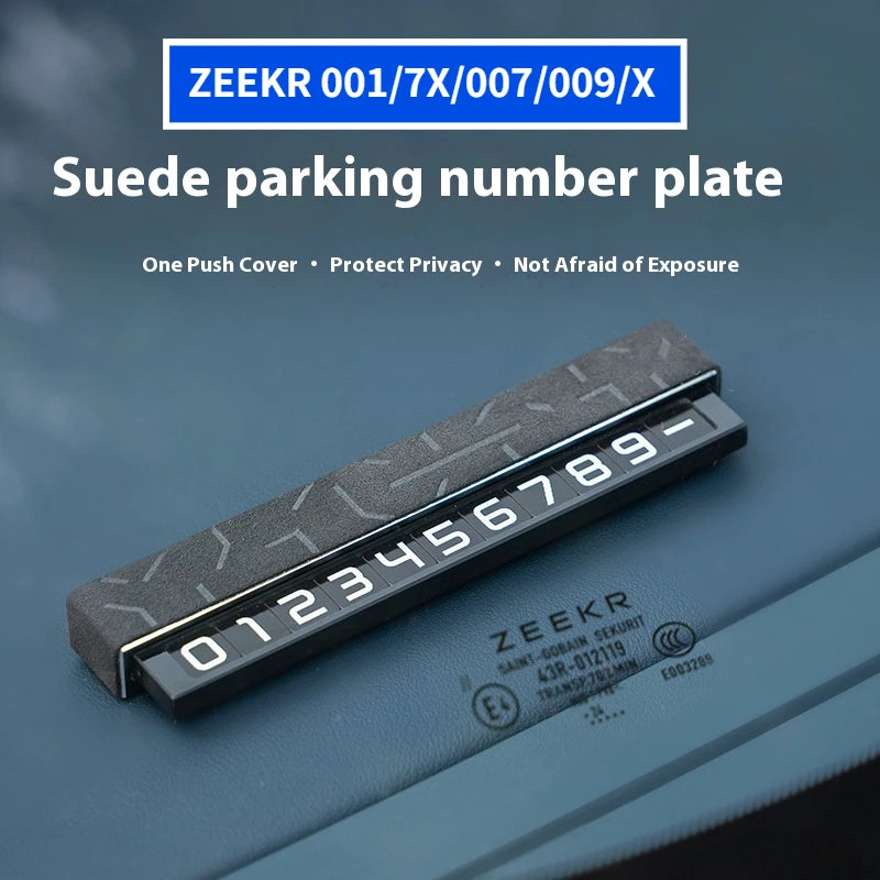Temporary Car Parking Number Plate for ZEEKR Car Interior Accessory OEM