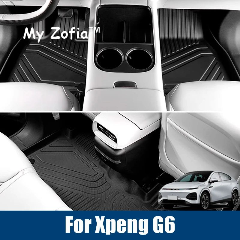 for Xpeng G6 2024 2025 Car Floor Mats Cargo Liner Trunk Pad TPE 3D Xiaopeng Foot Mat Waterproof Car Interior Accessory NONE