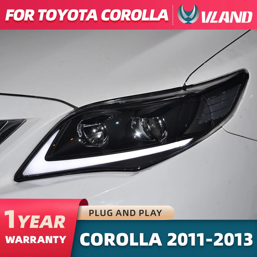 Vland LED DRL Headlights for Toyota Corolla 2011-2013 Car Interior Accessory Vland With D2S LED Bulb United States
