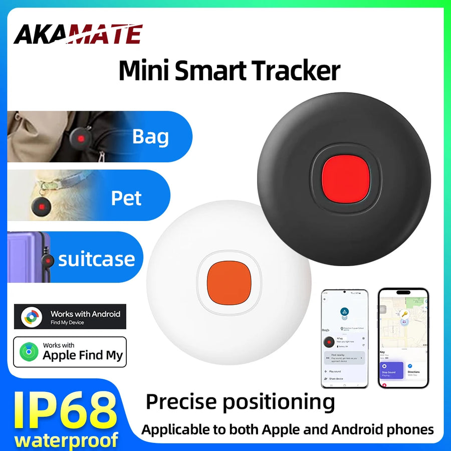 Waterproof Smart Tag GPS Tracker Key Finder Apple Android Car Interior Accessory AKAMATE