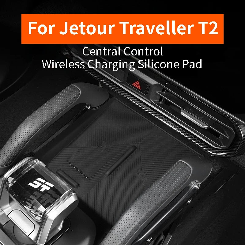 For Jetour Traveller T2 Central Control Wireless Charging Silicone Pad Dustproof Anti-slip Protective Mat Car Accessory, Prot