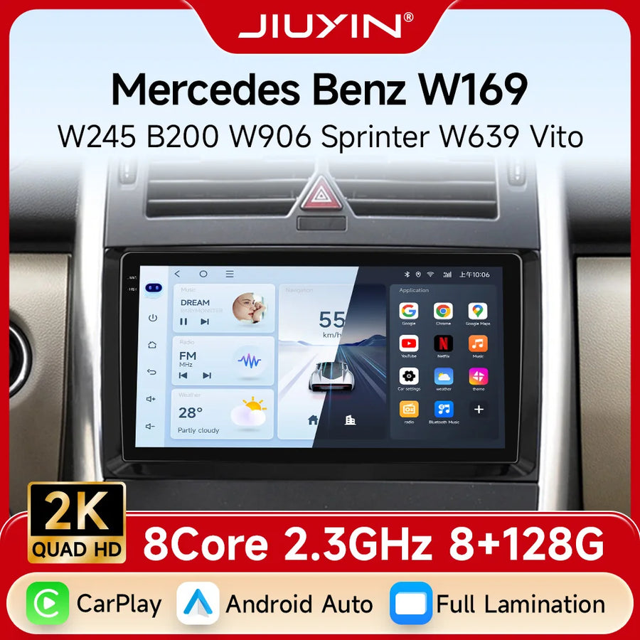 2K Android Head Unit with Wireless CarPlay for Mercedes-Benz Android Head Unit JIUYIN