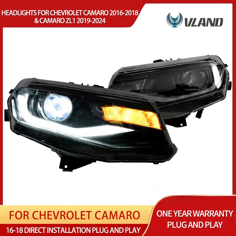 LED Projector Headlights for Chevrolet Camaro 2016-2024 Car Interior Accessory Vland