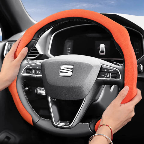 Suede Snap-On Wheel Cover for Seat Ibiza Leon Arona Car Interior Accessory Hocasen