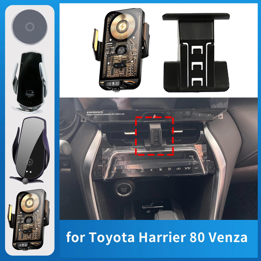 Wireless Charging Phone Mount for Toyota Harrier Venza 2021–2024 Car Phone Holder OEM