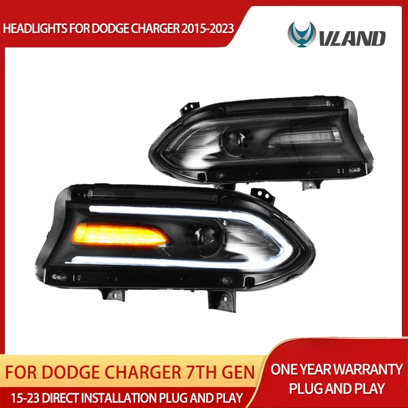 Vland Headlights With DRL for Dodge Charger 2015-2023 Headlight Assembly Vland