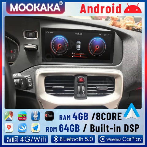 8.8" Touchscreen Android Head Unit for Volvo V40 2011–2018 Android Head Unit Aotsr 4G-64G DSP CP Left Eight Core