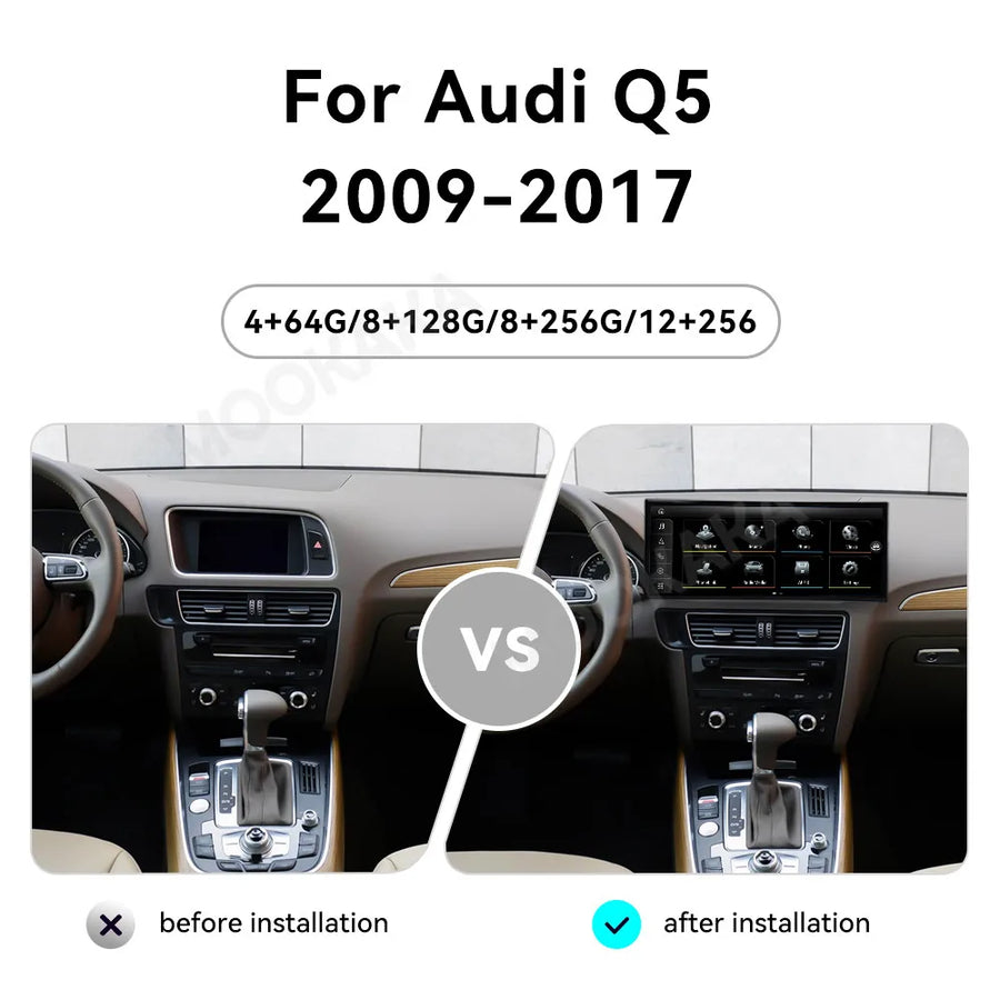 15.8-inch Android 14 Navigation Multimedia Unit for Audi Q5 Android Head Unit Aotsr 12G256 and 360Camera Eight Core