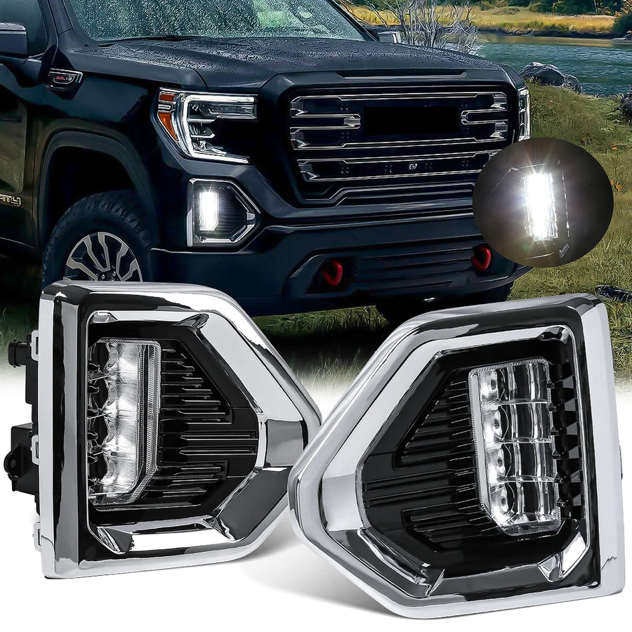 LED Fog Lights with Bezel for GMC Sierra 1500 Car Interior Accessory MAGIC COLORM