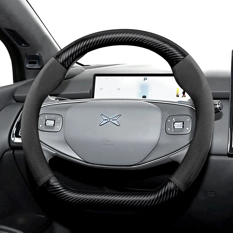 Suede Carbon Fiber Wheel Cover for Xpeng G6 G9 P7 M03 Car Interior Accessory Hocasen
