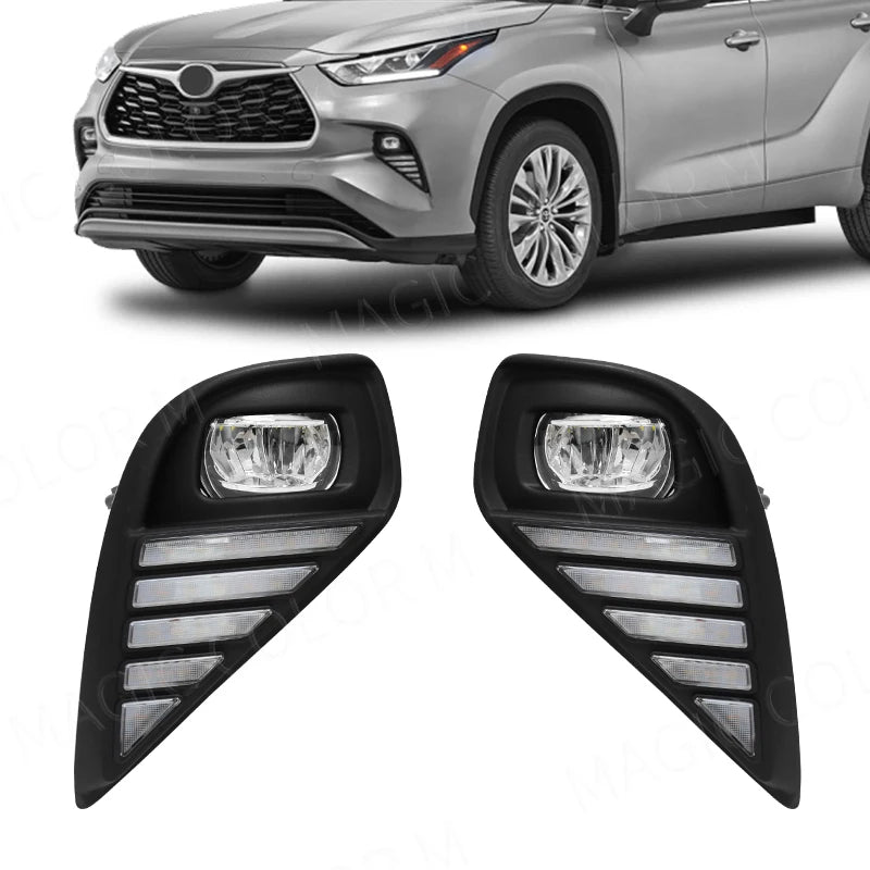 DRL Fog Light Dual Colors for Toyota Highlander 2021-2022 Car Interior Accessory MAGIC COLORM