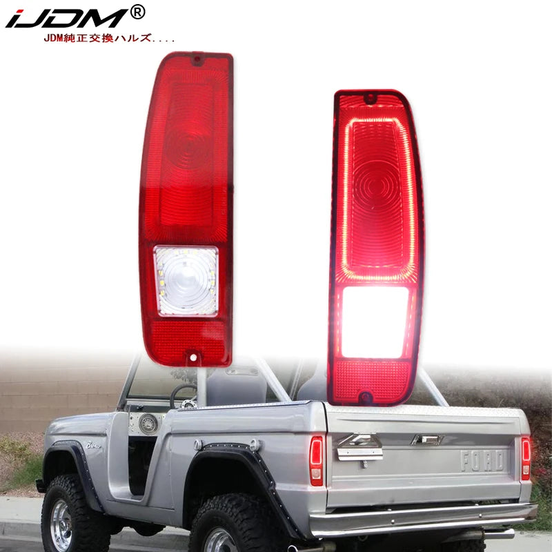 LED Taillight Assembly Red Lens for Ford F100 Bronco Car Interior Accessory iJDM