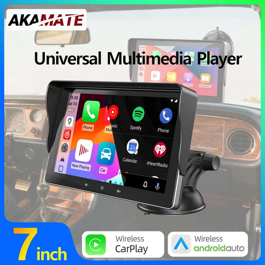 7-inch Wireless CarPlay Monitor for Universal Cars Android Head Unit AKAMATE