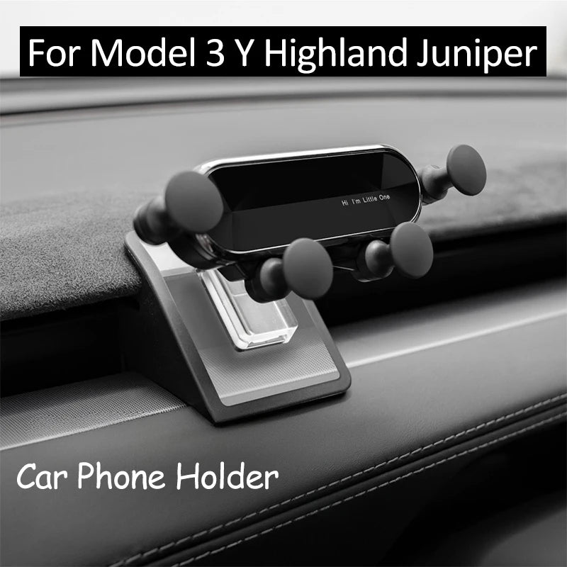 For Tesla New Model 3 Y Highland Juniper Car Phone Holder Gravity Support Bracket Cell Phone Navigation Stand Mount Phone Mou