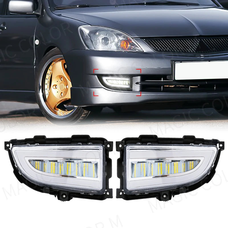LED DRL Headlight with Turn Signal for Mitsubishi Lancer Car Interior Accessory MAGIC COLORM