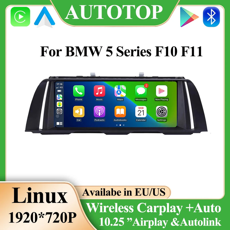 10.25-inch Touch Screen CarPlay for BMW 5 Series F10 2010–2011 Android Head Unit AUTOTOP
