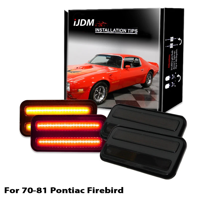 LED Side Marker Lights Smoked for Pontiac Firebird 1970 LED Ambient Light iJDM