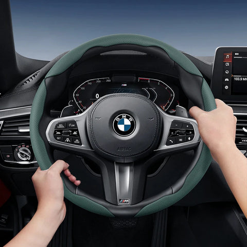 Breathable Leather Wheel Cover for BMW Models Car Interior Accessory Hocasen