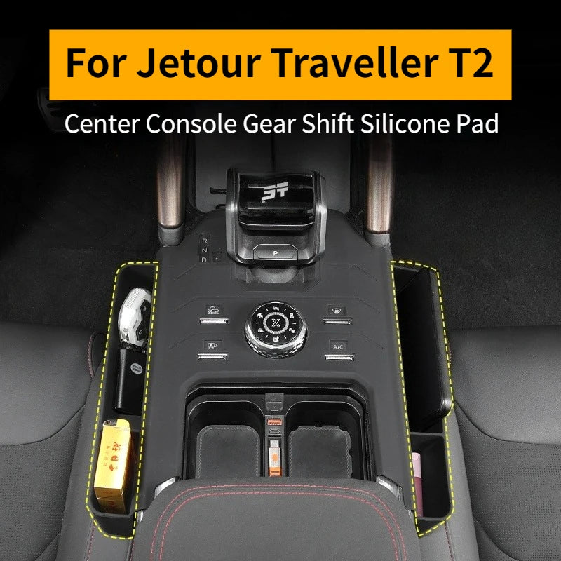 For Jetour Traveller T2 Center Console Gear Shift Silicone Pad Non Slip Dustproof Protection Mat Car Interior Accessories Cen