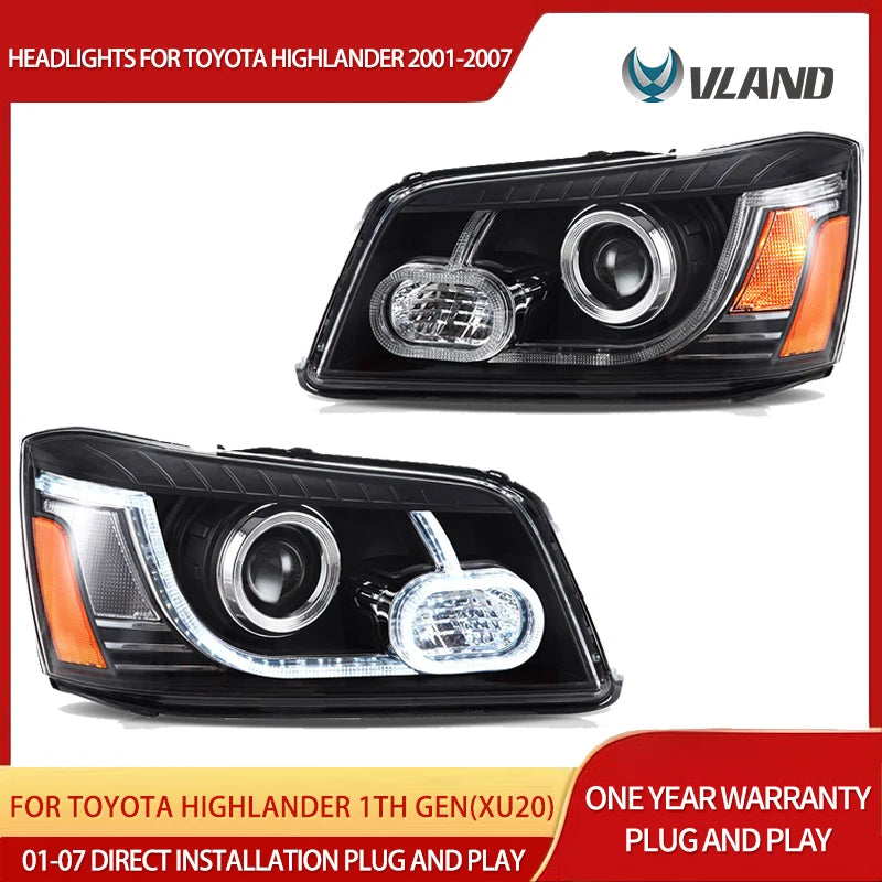 Dual Beam Projector Headlights for Toyota Highlander 2001 Car Interior Accessory Vland