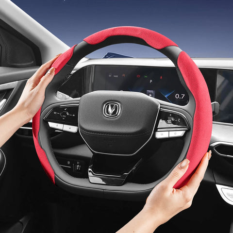 Sports Suede Steering Wheel Cover for Changan Models Car Interior Accessory Hocasen