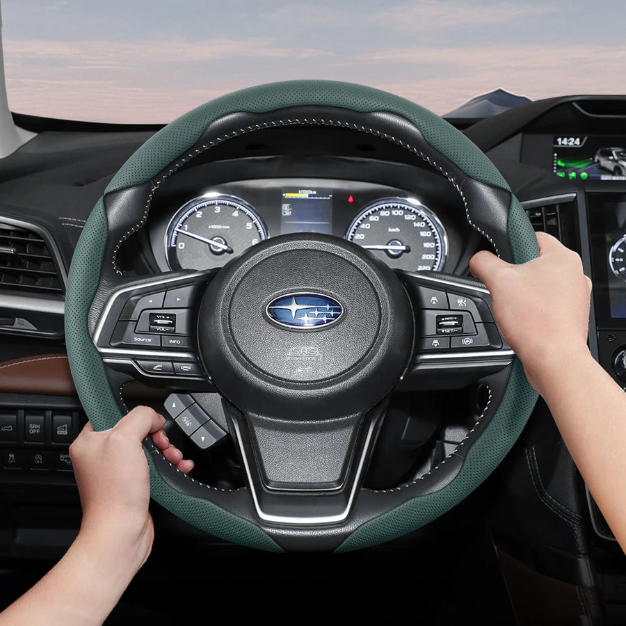 Breathable Faux Leather Steering Wheel Cover for Subaru Car Interior Accessory Hocasen