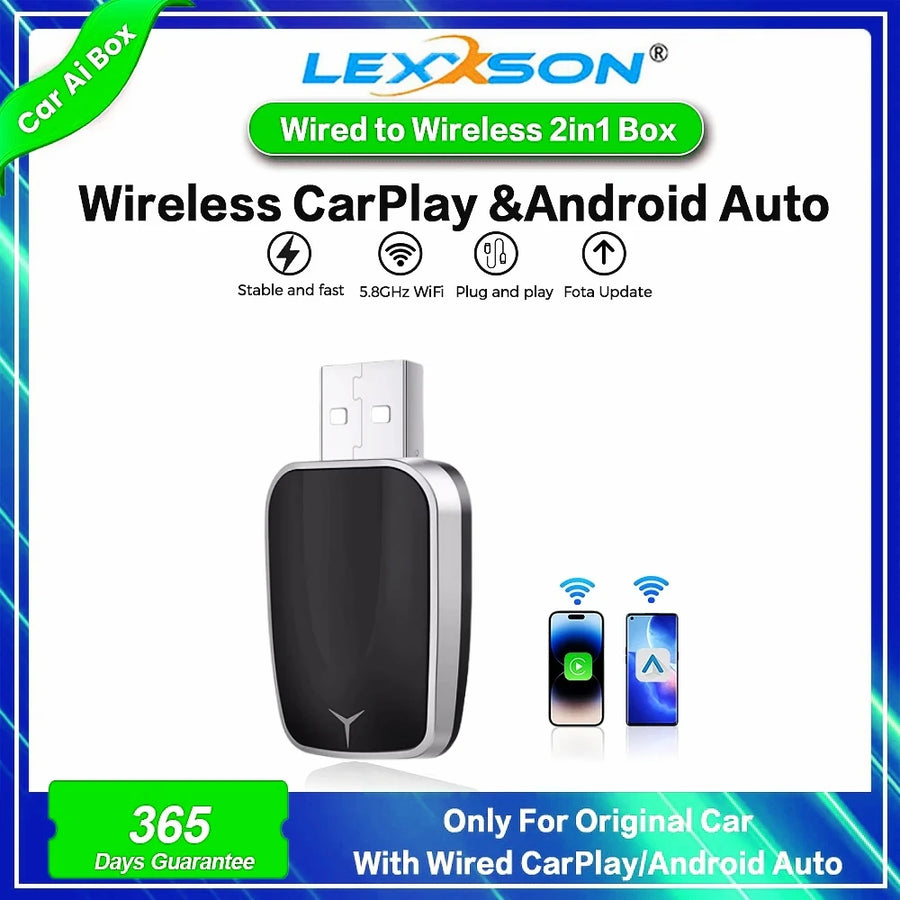 Universal Wireless CarPlay and Android Auto USB Smart Box CarPlay Adapter LEXXSON