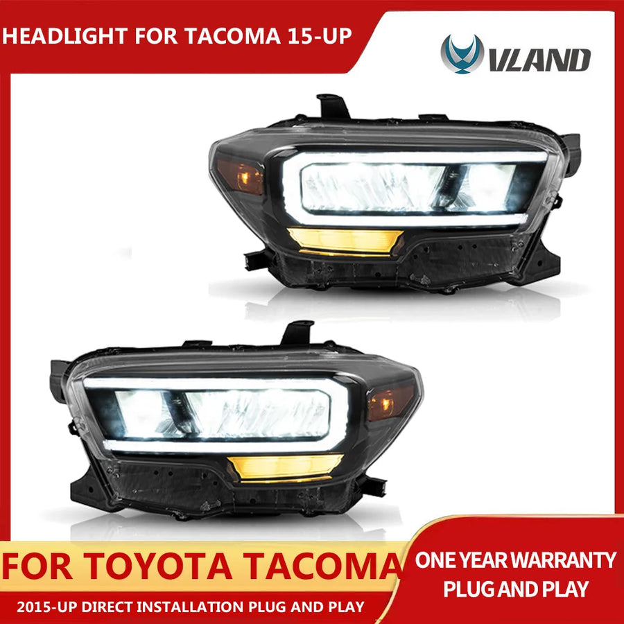 LED Headlights w Daytime Running Lamp for Tacoma 16-23 Car Interior Accessory Vland